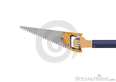 Hand with saw Vector Illustration