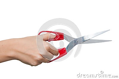 Hand with scissors Stock Photo