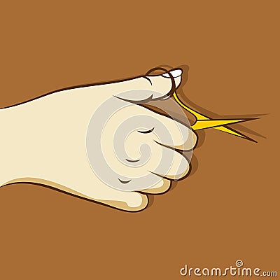 Hand with scissors Vector Illustration