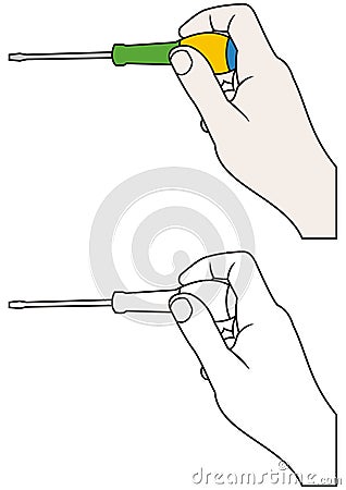 Hand with screwdriver Stock Photo