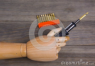 Hand and Screwdriver set Stock Photo