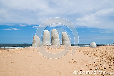 Hand sculpture, Punta del Este Uruguay Stock Photo