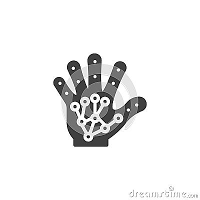 Hand with sensors vector icon Vector Illustration