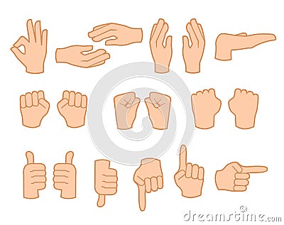 Hand set, isolated, vector illustration Vector Illustration