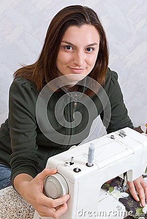 Hand sewing Stock Photo