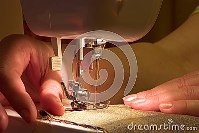 Hand sewing Stock Photo