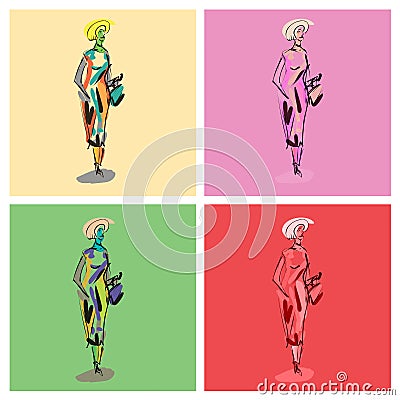 stylish models Vector Illustration