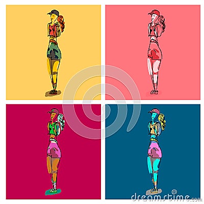 stylish models Vector Illustration