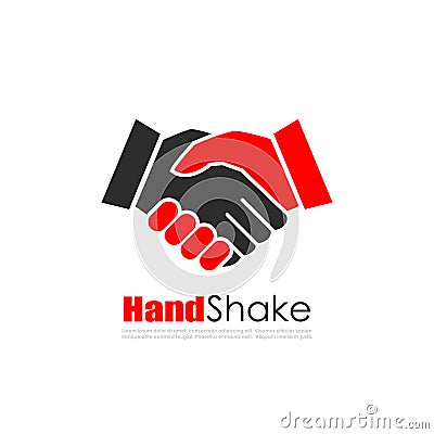 Hand shake business vector logo Vector Illustration