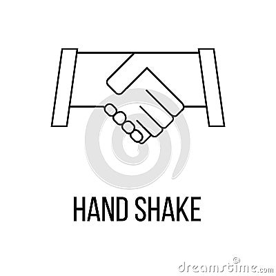 Hand Shake icon or logo line art style Vector Illustration