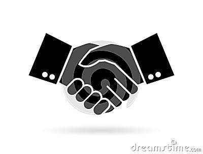 Hand shake silhouette vector icon Vector Illustration