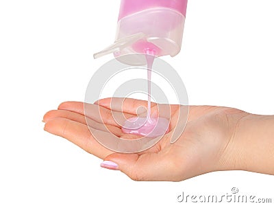 Hand and shampoo Stock Photo