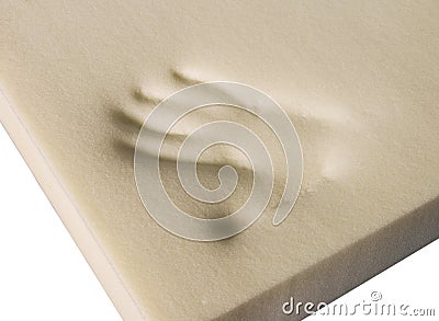 Hand shape in foam Stock Photo