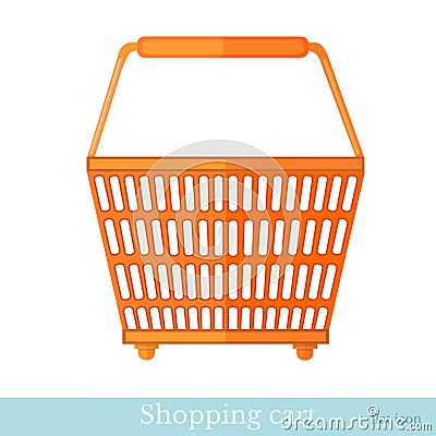 Hand shoping orange basket Vector Illustration