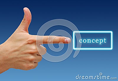 Hand showing Concept sign Stock Photo
