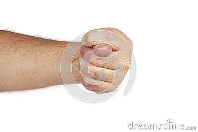 Hand is showing a fig sign Stock Photo