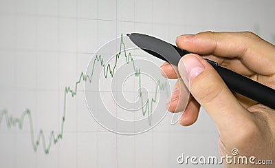 Hand showing graph Stock Photo