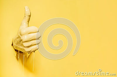 Hand showing the `like` sign Stock Photo