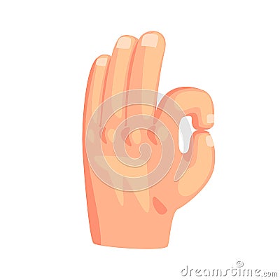 Hand showing ok sign gesture cartoon vector Illustration Vector Illustration