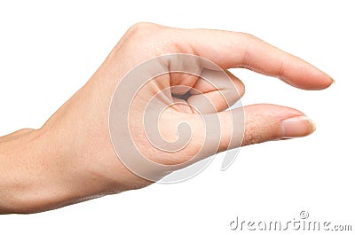 Hand showing the small size 3 Stock Photo