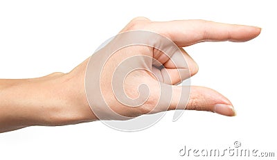 Hand showing the small size Stock Photo