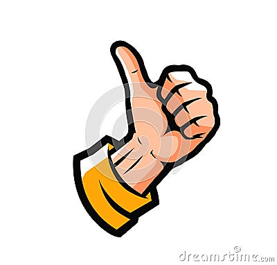 Hand showing thumbs up. Symbol vector illustration Vector Illustration