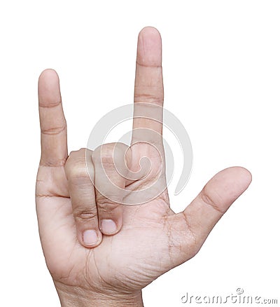 Hand sign language I Love You Stock Photo