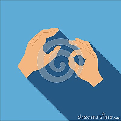 Hand sign language icon, flat style Vector Illustration