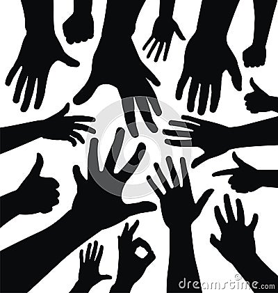 Hand silhouettes Vector Illustration