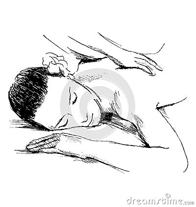 Hand sketch massage Vector Illustration