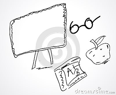 Hand sketch school objects or icons design Vector Illustration