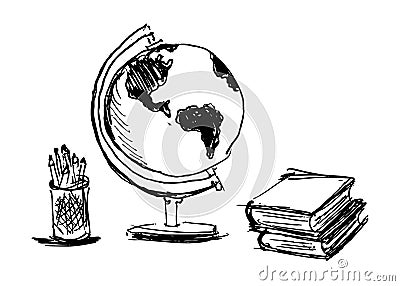 Hand sketch school objects Vector Illustration