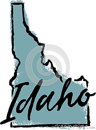 Hand Drawn Idaho State Design Vector Illustration