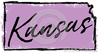 Hand Drawn Kansas State Design Vector Illustration