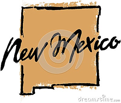 Hand Drawn New Mexico State Design Vector Illustration