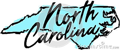Hand Drawn North Carolina State Design Vector Illustration