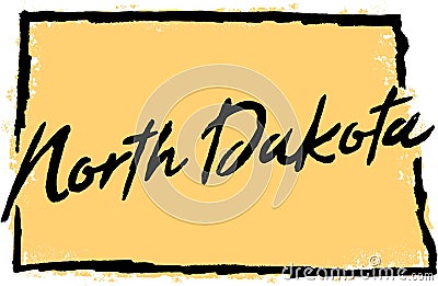 Hand Drawn North Dakota State Design Vector Illustration