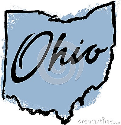 Hand Drawn Ohio State Design Vector Illustration