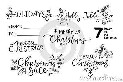 Hand sketched vector illustrations - 7 ready to use christmas Vector Illustration