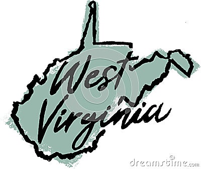 Hand Drawn West Virginia State Design Vector Illustration