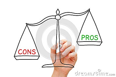 More Cons Than Pros Scale Concept Stock Photo