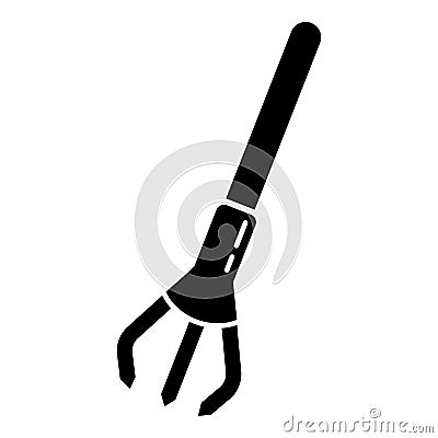 Hand small rake icon, simple style Vector Illustration