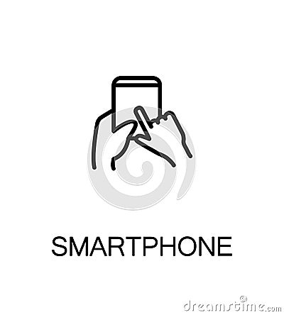 Hand with smarphone, tablet icon Vector Illustration