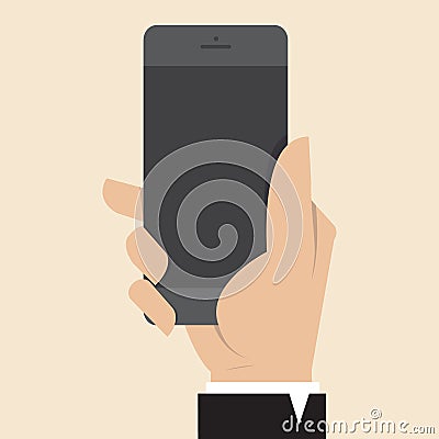 Hand with Smart Phone Vector Illustration