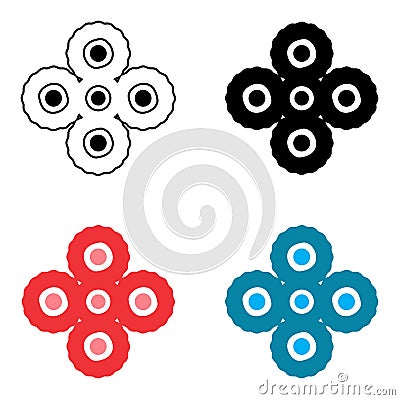 Hand spinner or fidget icon Vector Illustration