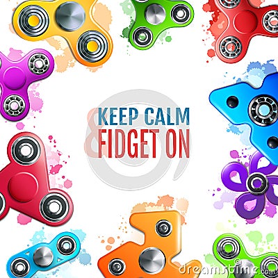 Hand Spinner Toys Frame Vector Illustration