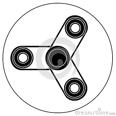 Hand spinner with transparent center Vector Illustration
