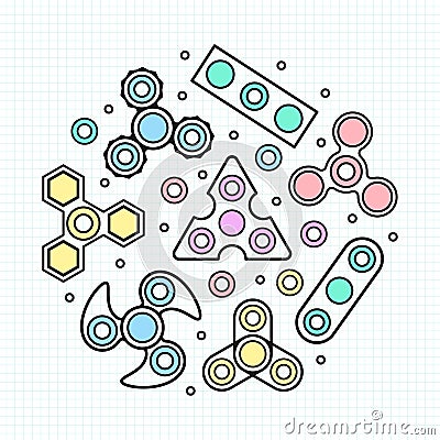 Hand Spinners illustration Vector Illustration