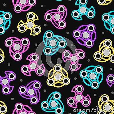 Hand Spinners Seamless pattern Vector Illustration