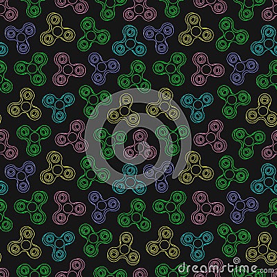 Hand Spinners Seamless pattern Vector Illustration